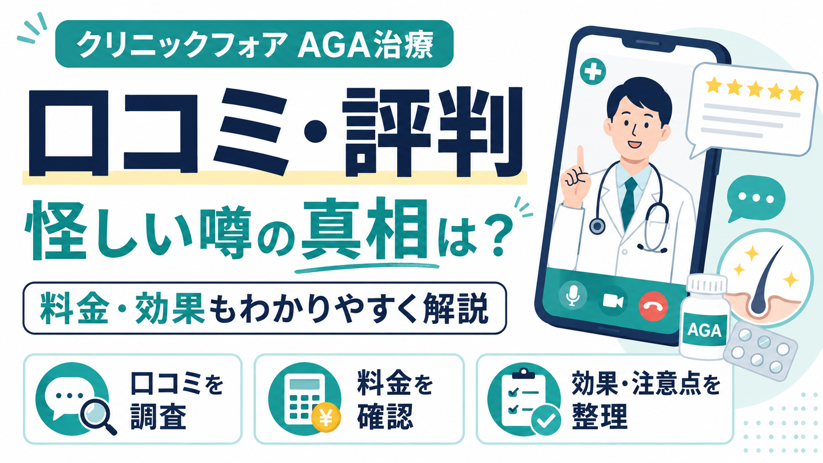 クリニックフォア AGA治療口コミ